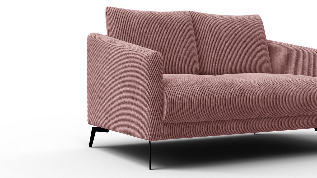 SOFA VILT 2-Sitzer, altrosa - Altrosa/Schwarz, Holzwerkstoff/Textil (142/89/94cm) - Wozimo