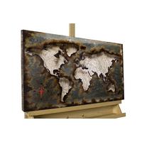 METALLBILD Silber 60/40 cm - Silberfarben/Braun, Metall (1.7/40cm) - KUNSTLOFT