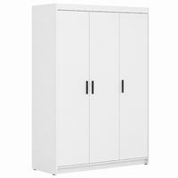 DREHTÜRENSCHRANK Elena mit 3 Türen, ohne Spiegel, Weiß - Weiß, Holzwerkstoff (130/190/53cm) - Beautysofa