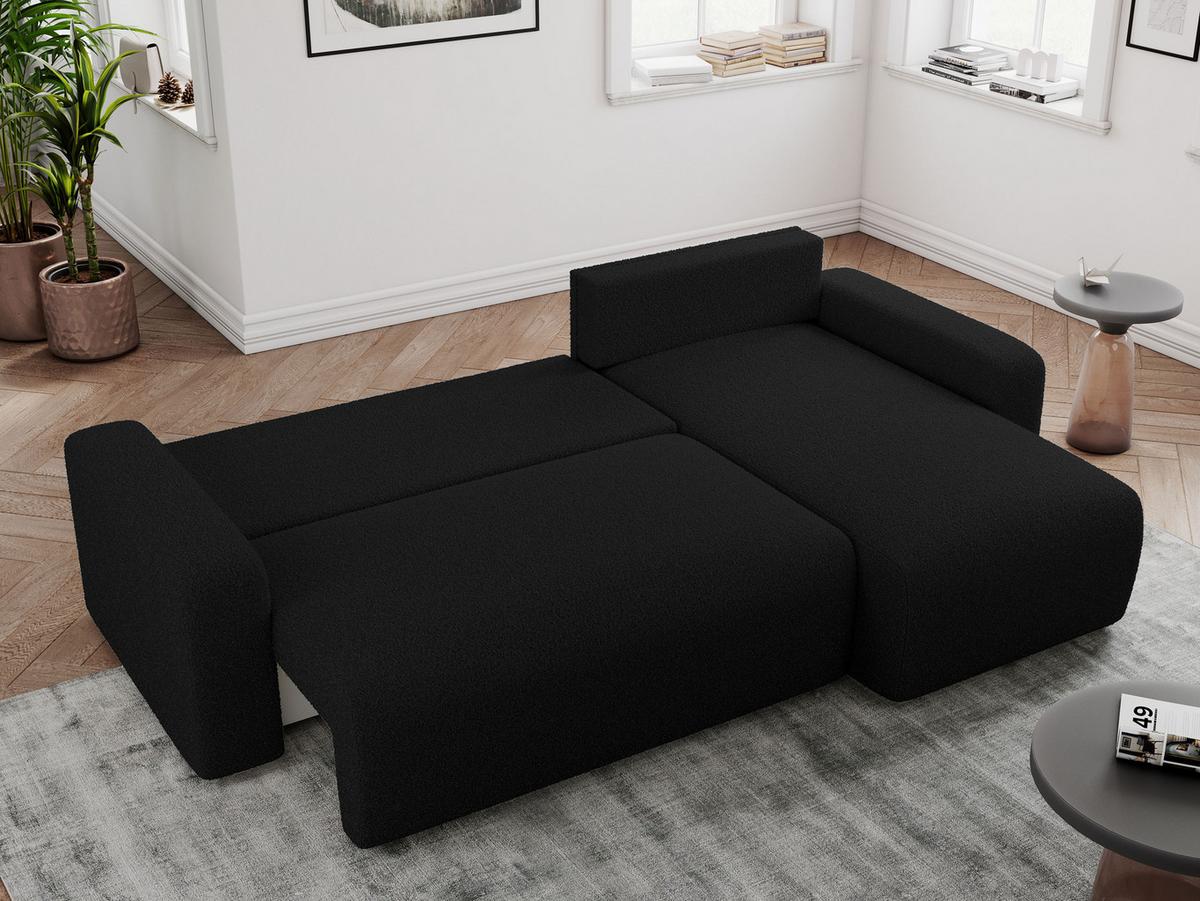 ECKSOFA ARGOS Schwarz Boucle - Schwarz, Kunststoff/Textil (245/150cm) - MKS