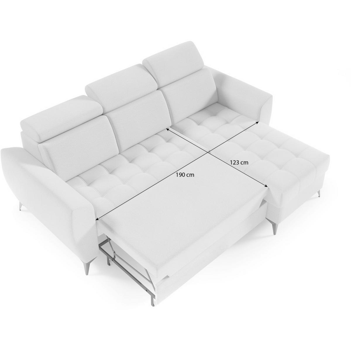 ECKSCHLAFSOFA Aurora I verstellbare Kopfstützen, Dunkelgrün - Dunkelgrün/Schwarz, Textil (235/176cm) - Beautysofa