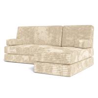 ECKSOFA NOTIA modulares Boneless Sofa mit Schlaffunktion Creme Kordstoff - Creme, Textil (200/120cm) - MASSENO