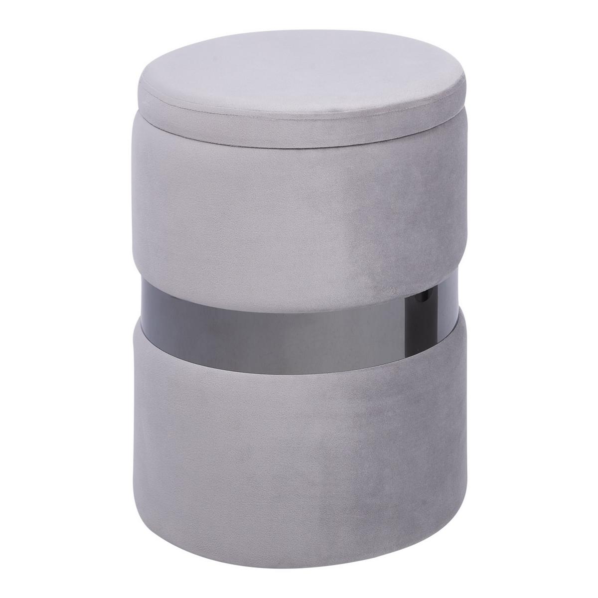 POUF Doris 35-30/35-30/44-36 cm - Grau, Textil (35/36/35cm) - Beliani