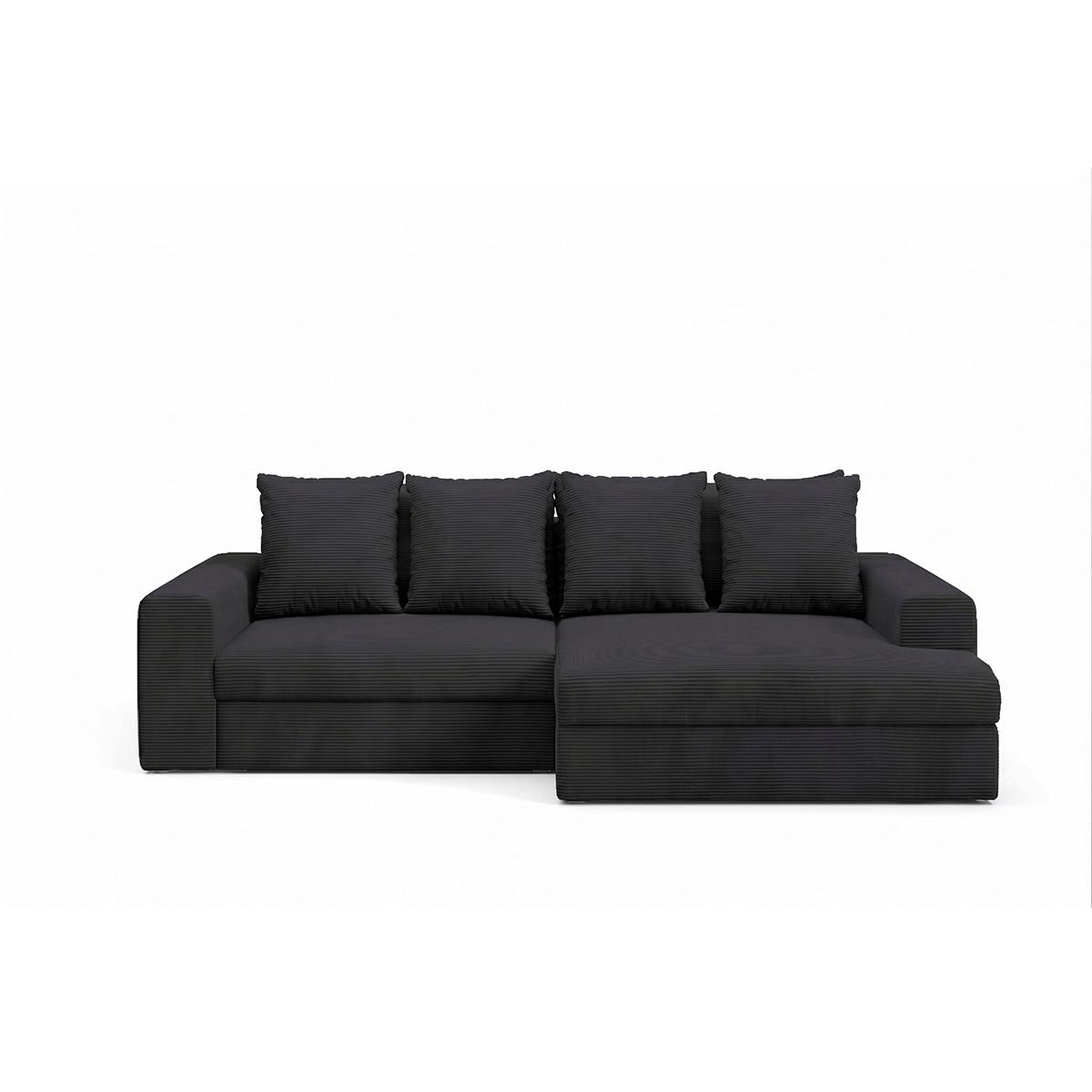 ECKSOFA Paola 3 Sitzplätze Schwarz - Schwarz, Holz (272/167cm) - Petits-meubles