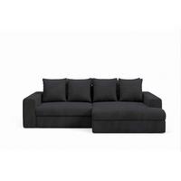 ECKSOFA Paola 3 Sitzplätze Schwarz - Schwarz, Holz (272/167cm) - Petits-meubles