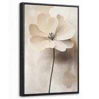 LEINWAND Bilder mit Rahmen - Blume - Beige - Farbe - Schatten - 40x60 - Creme, Textil (40/60cm) - MuchoWow