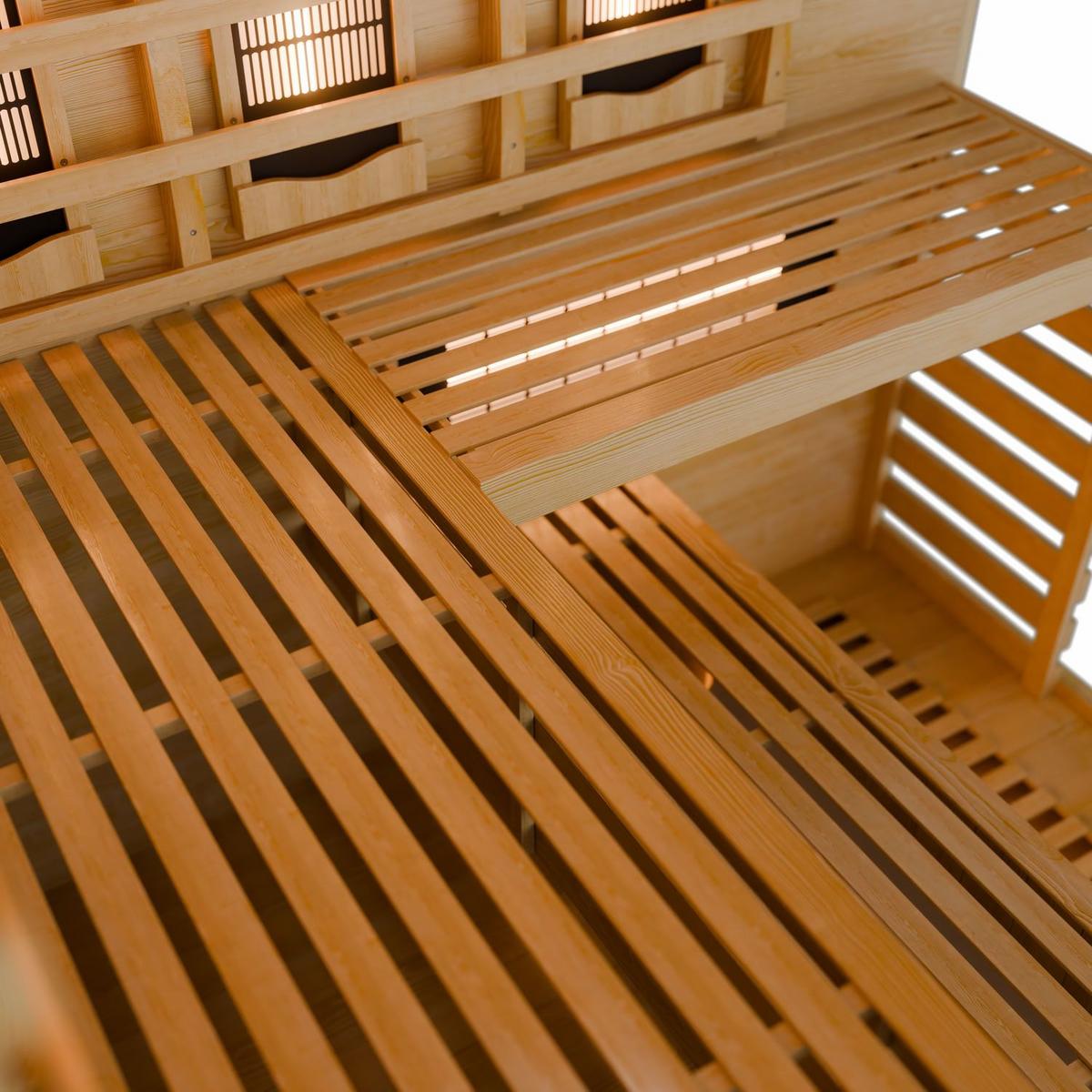 INFRAROTKABINE Kiruna150 mit Dual Technologie & Hemlockholz - Naturfarben, Holz (150/200/150cm) - Artsauna