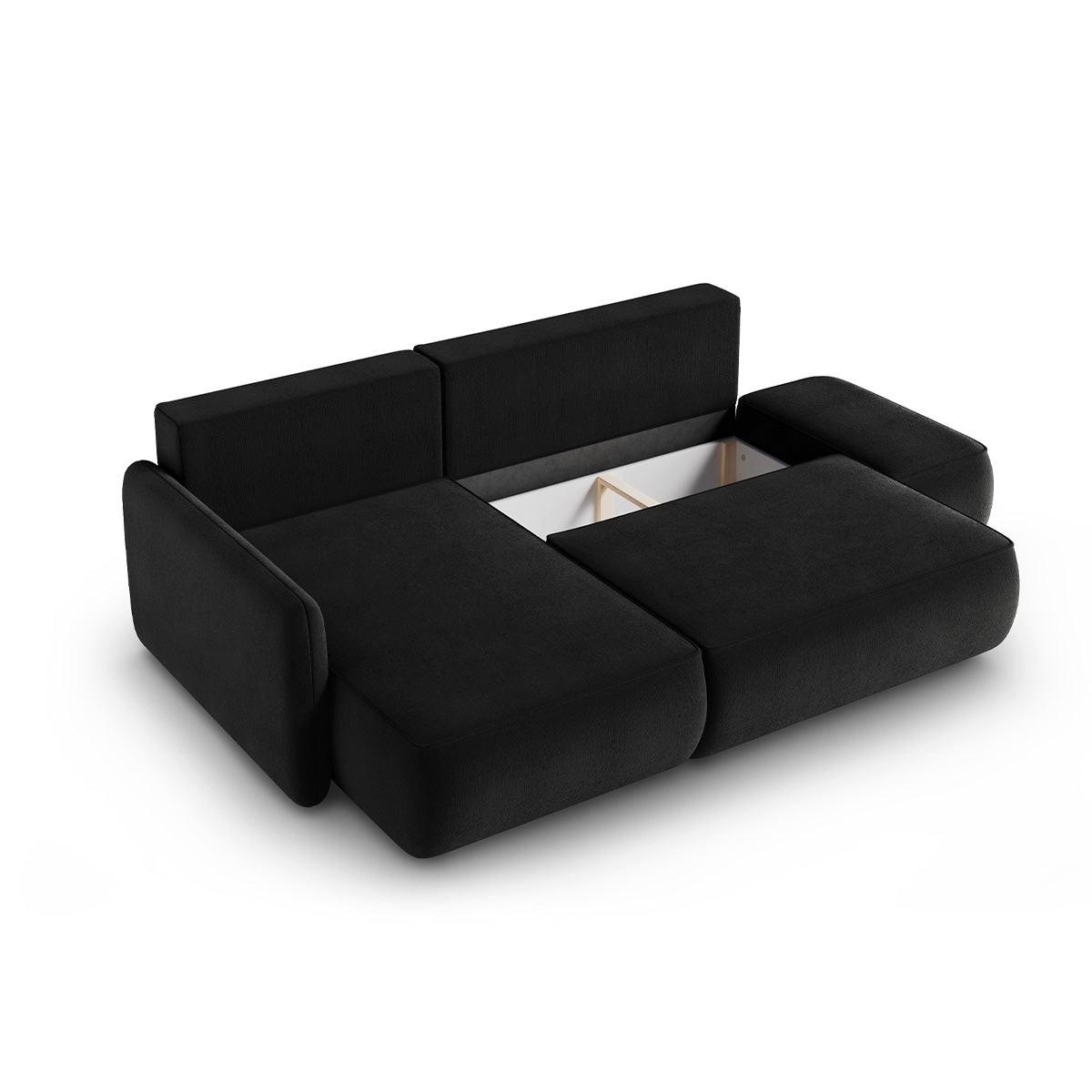 ECKSOFA Alessio 3 Sitzplätze Schwarz - Schwarz, Holz (229/148cm) - Petits-meubles