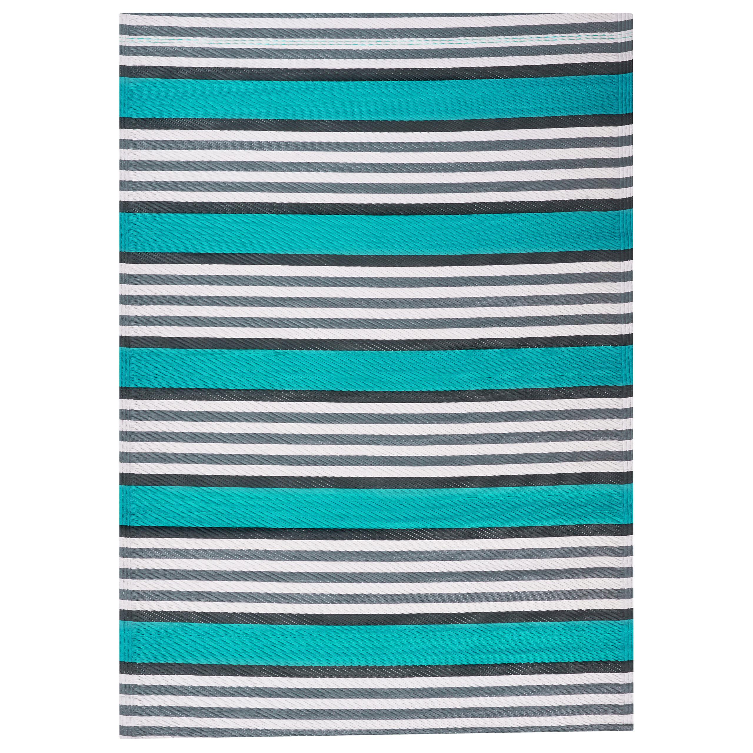 OUTDOORTEPPICH Blau Saugor - Blau/Schwarz, Kunststoff (120/180cm) - Beliani