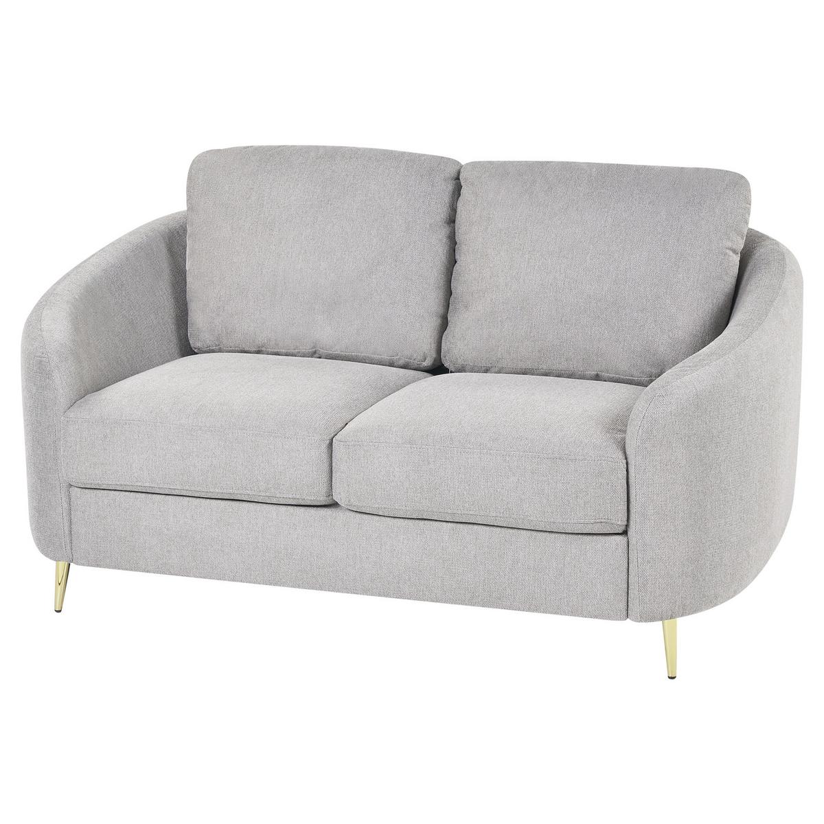 2-SITZER-SOFA Polsterbezug Hellgrau Trosa - Hellgrau, Textil (153/88/86cm) - Beliani