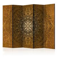 PARAVENT Einseitig Bedruckter 5-tlg 225x172 cm Mandala - Gelb, Holz/Textil (225/172/3cm) - Muralo