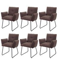 ESSZIMMERSTUHL Braun 6er-Set - Braun, Textil (79/87/52cm) - MCW