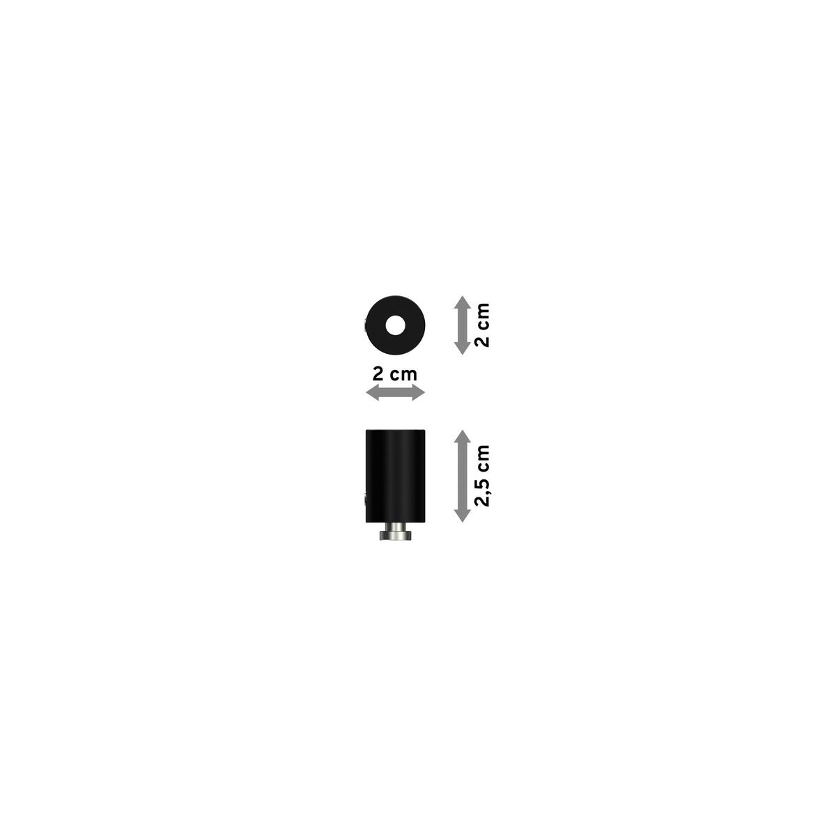 DECKENTRÄGER FÜR GARDINENSTANGEN INNENLAUF 20 mm Ø, Sonius 1-läufig, Schwarz, Packung 2 Stück - Schwarz, Metall (1.6/3/1.6cm) - INTERDECO