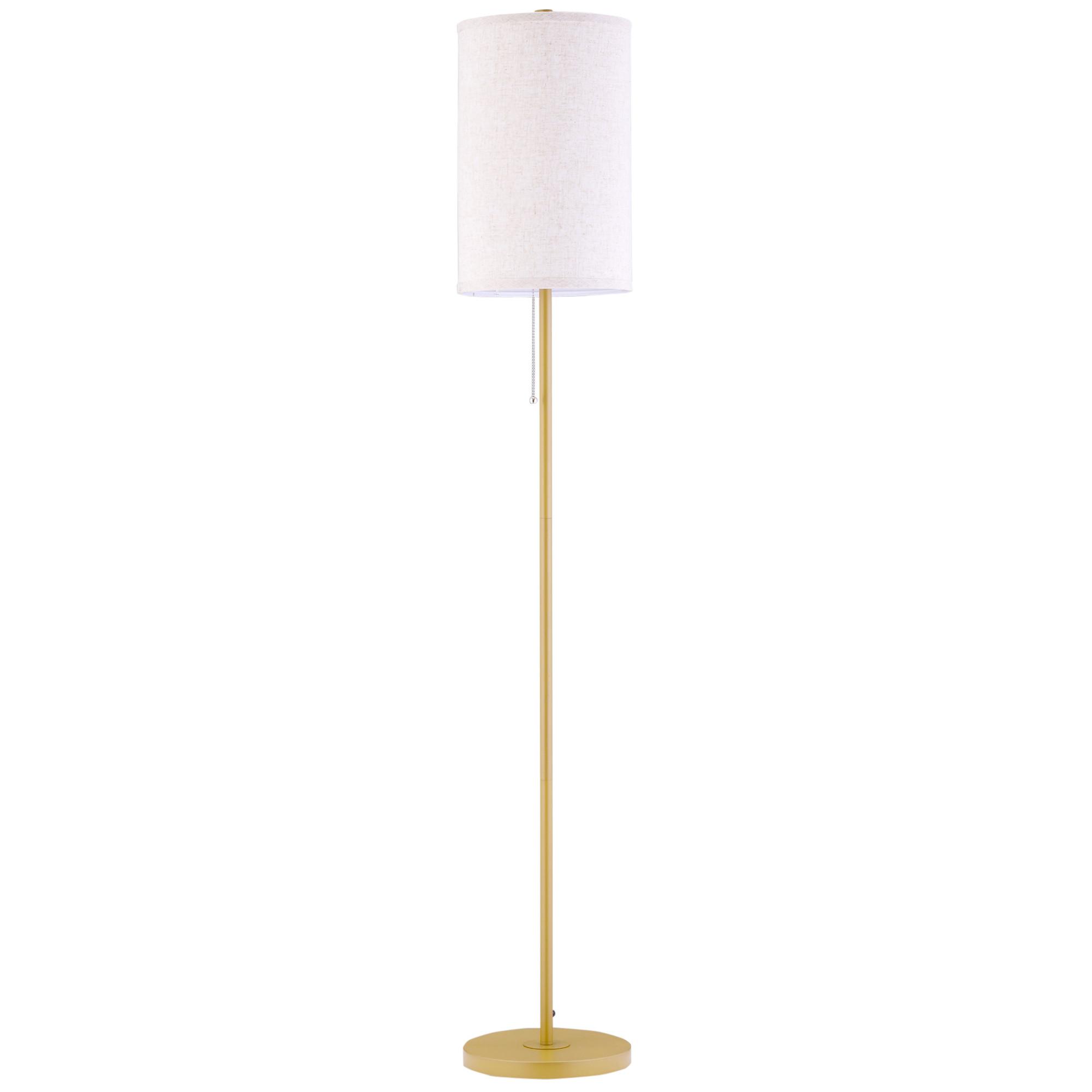 STEHLAMPE Leinen Stahl Cremeweiß - Weiß, Textil (25.5/25.5/157cm) - HOMCOM