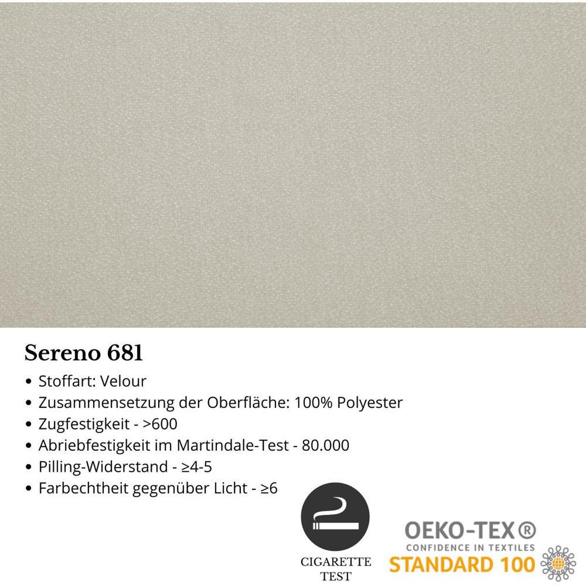 2-SITZER SOFA Nori beige velour - Beige/Schwarz, Kunststoff/Textil (150/68/72cm) - Beautysofa