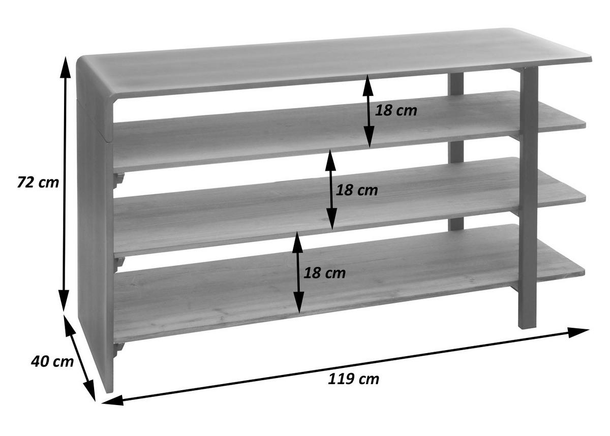 REGAL Braun, Grau - Braun/Grau, Holz (119/72/40cm) - MCW
