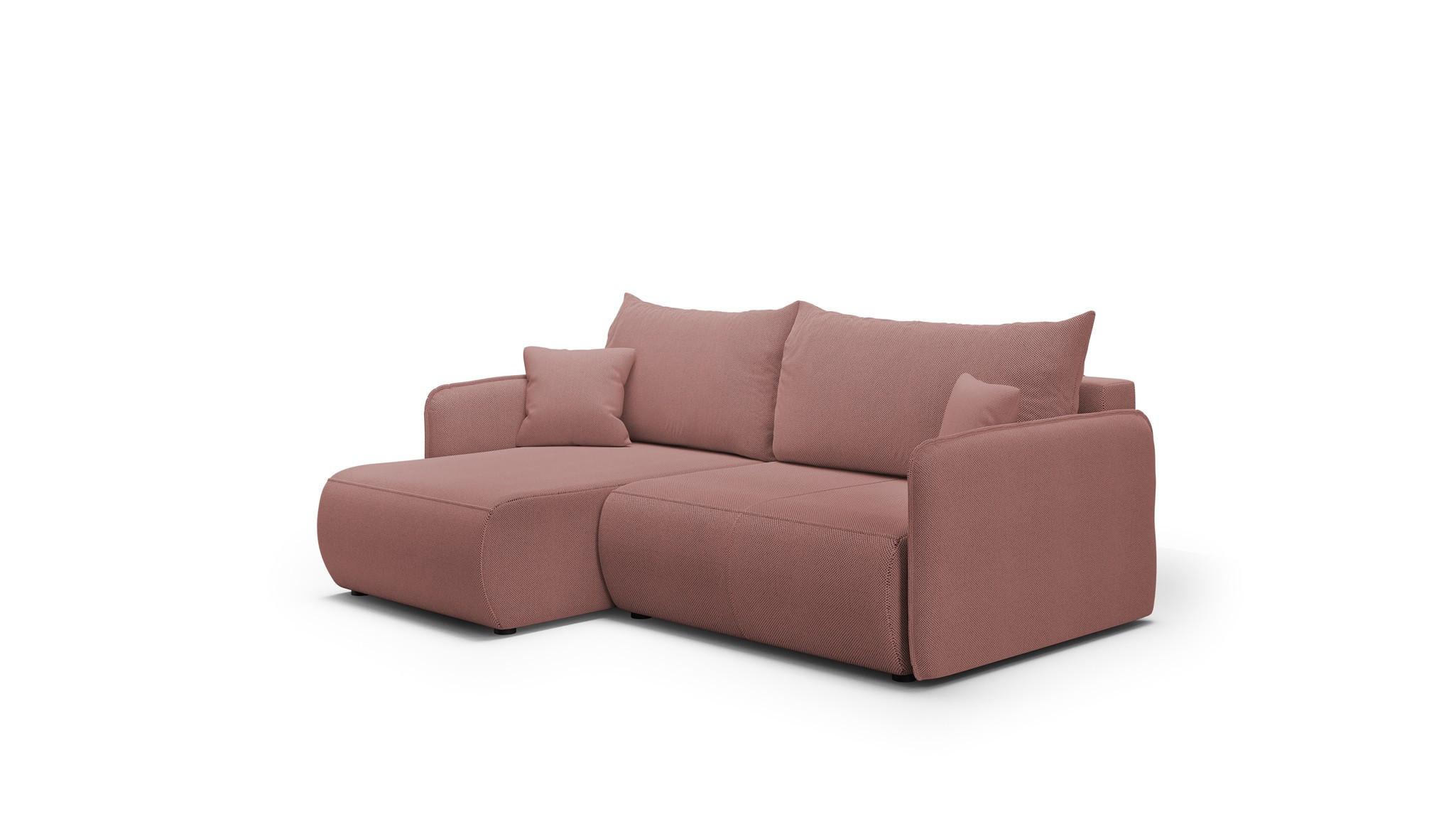 ECKSOFA Calgary - Rosa, Holzwerkstoff/Textil (207/148cm) - Fun Möbel