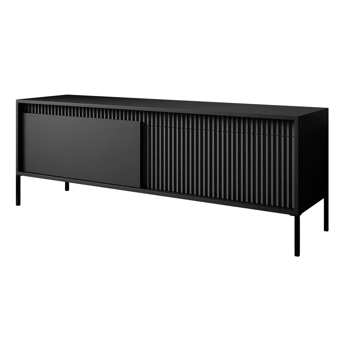 TV-ELEMENT YASUMI 153 cm schwarz matt - Schwarz, Holzwerkstoff (153.5/53.4/39.5cm) - Lookway