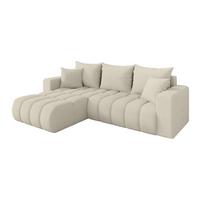 ECKSOFA mit Schlaffunktion Ottomane Links MILA-L-v1 277x195x86 Beige Bouclé - Sandfarben/Beige, Holzwerkstoff/Kunststoff (277/194cm) - ALTDECOR