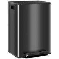 MÜLLEIMER 30l Edelstahl Kunststoff Schwarz - Schwarz, Metall (37.5/66.8/47.7cm) - HOMCOM