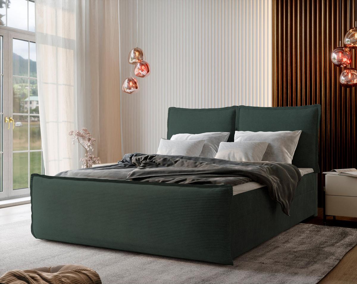 BOXBETT MONTA 140x200 cm mit Matratze und Topper - Grün - Grün, Holz (140/200cm) - MASSENO