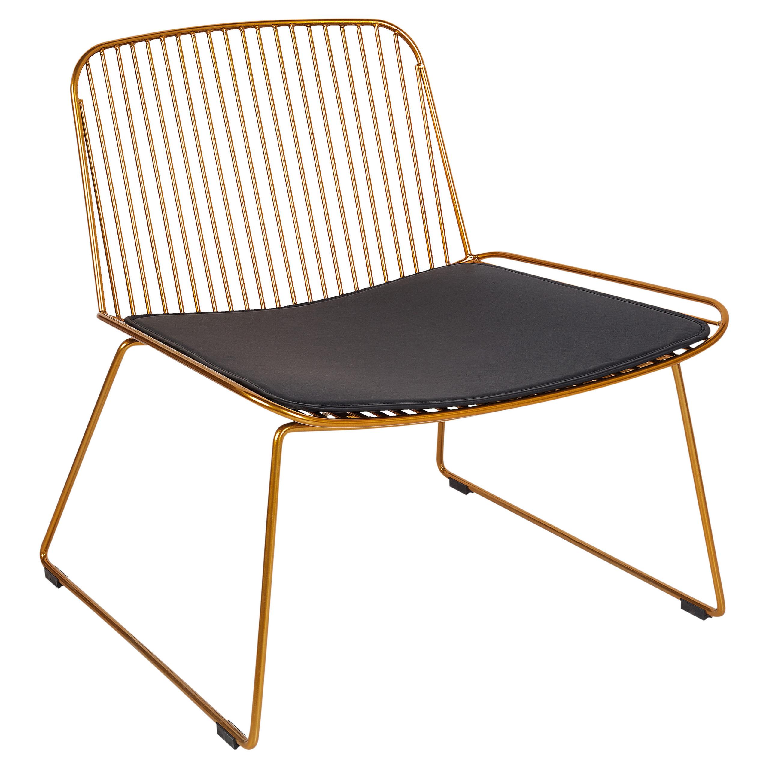 STUHL Metall Gold Snorum - Goldfarben/Schwarz, Metall (67/70/68cm) - Beliani