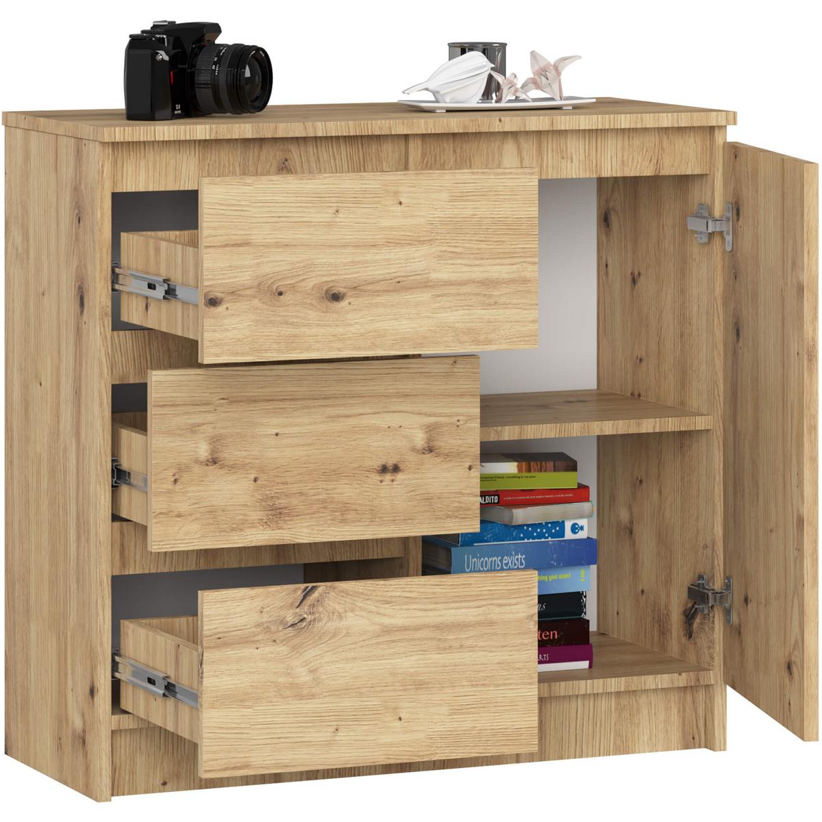 KOMMODE Eiche Artisan 77/80/35 - Eiche Artisan, Holzwerkstoff (80/77/35cm) - RAUMHIRSCH FURNITURE