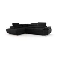 ECKSOFA Monaro Mit Schlaffunktion - Schwarz, Holzwerkstoff/Textil (202/275cm) - Fun Möbel
