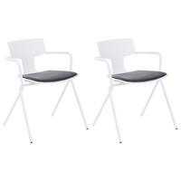 ESSZIMMERSTUHL 2er-Set Weiß Manson - Schwarz/Weiß, Kunststoff (54/70/50cm) - Beliani