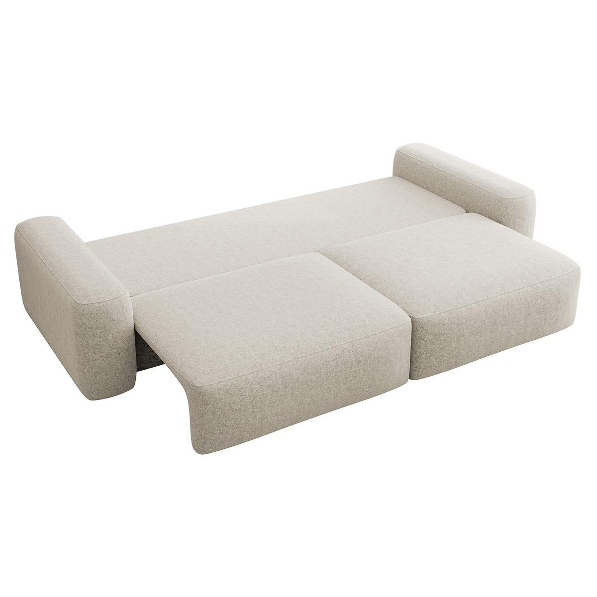 SCHLAFSOFA Carnos Creme Chenille - Creme/Schwarz, Kunststoff/Textil (257/82/105cm) - Selsey