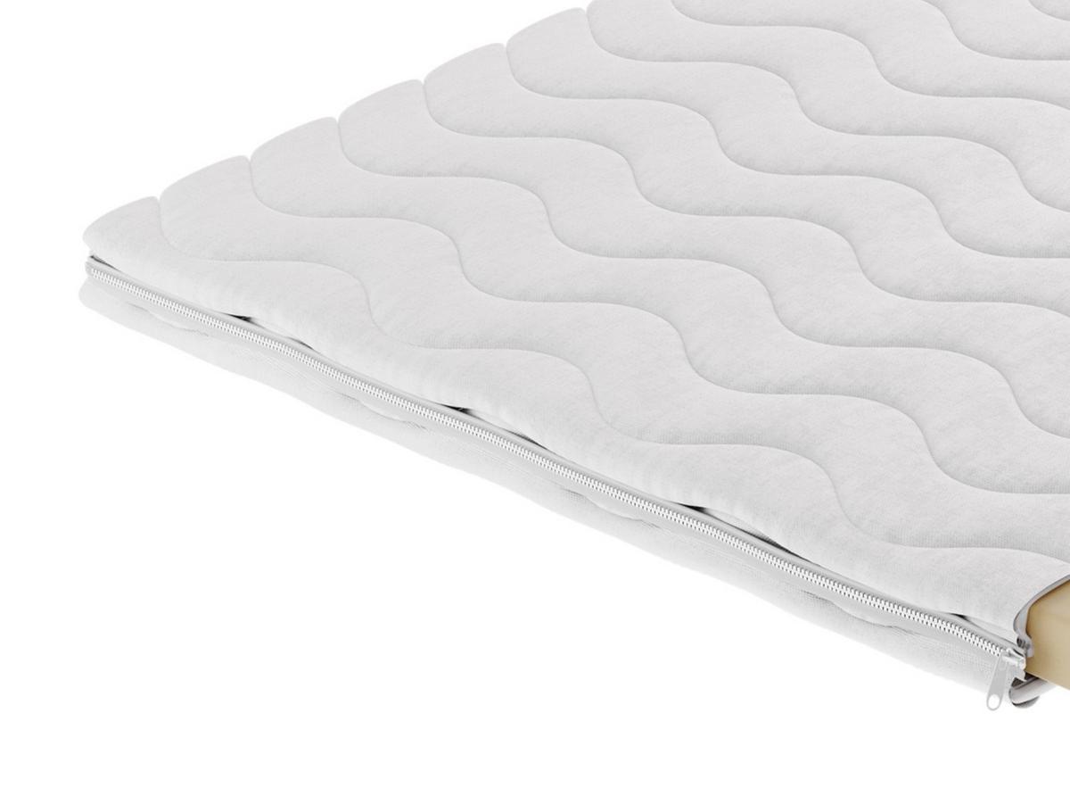 KALTSCHAUMMATRATZE TOPPER VELVION VISCO 140x200, H1, Höhe ca.: 5 cm - Weiß, Textil - MASSENO