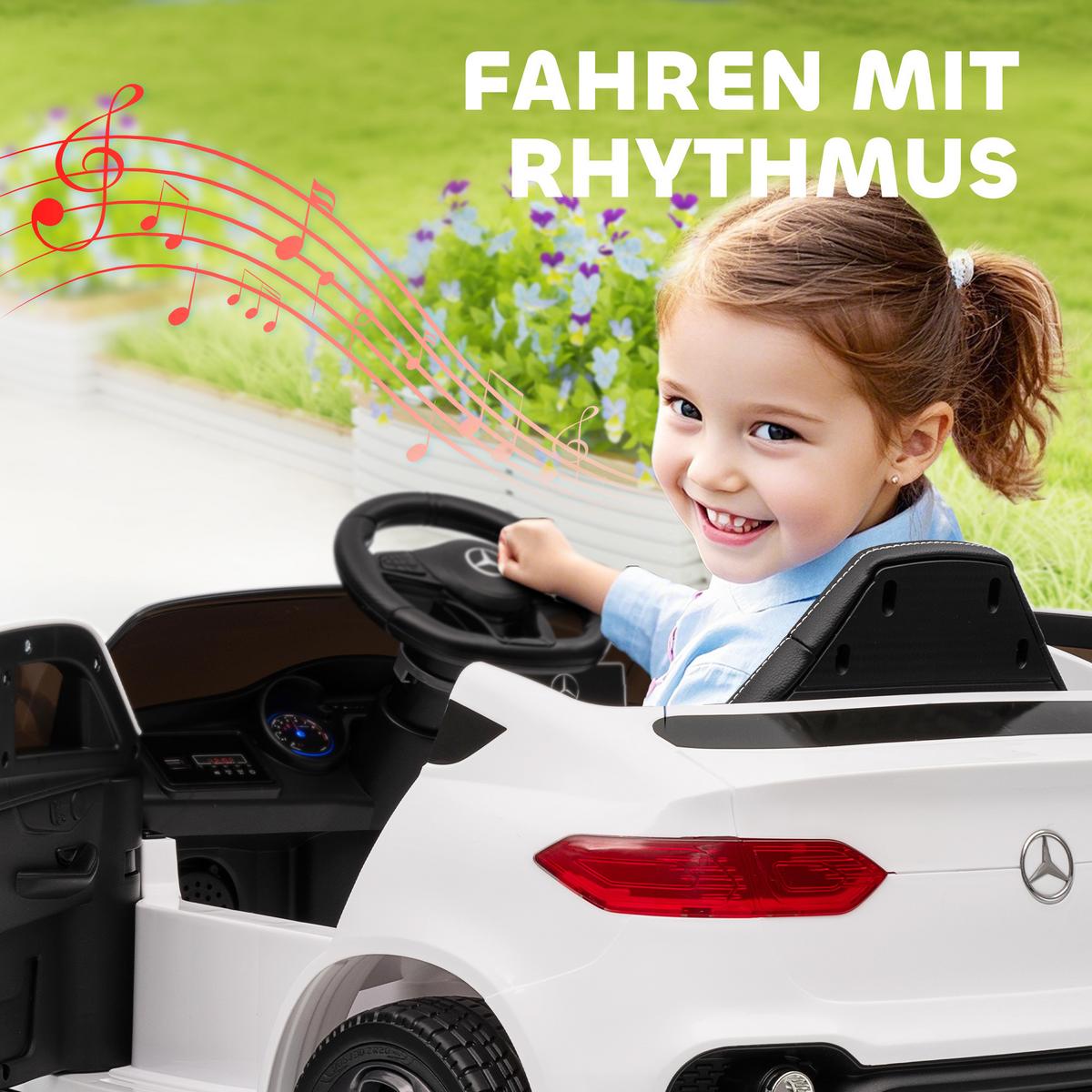 KINDER-ELEKTROAUTO Kunststoff Metall Weiß - Weiß, Kunststoff (105/68/50cm) - AIYAPLAY