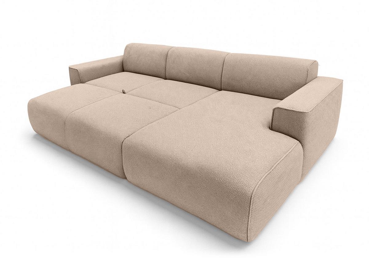 ECKSOFA L Form Ruyam Beige 310/165/78 cm – Schlaffunktion Rechts - Beige/Schwarz, Kunststoff/Textil (310/170cm) - AX Living