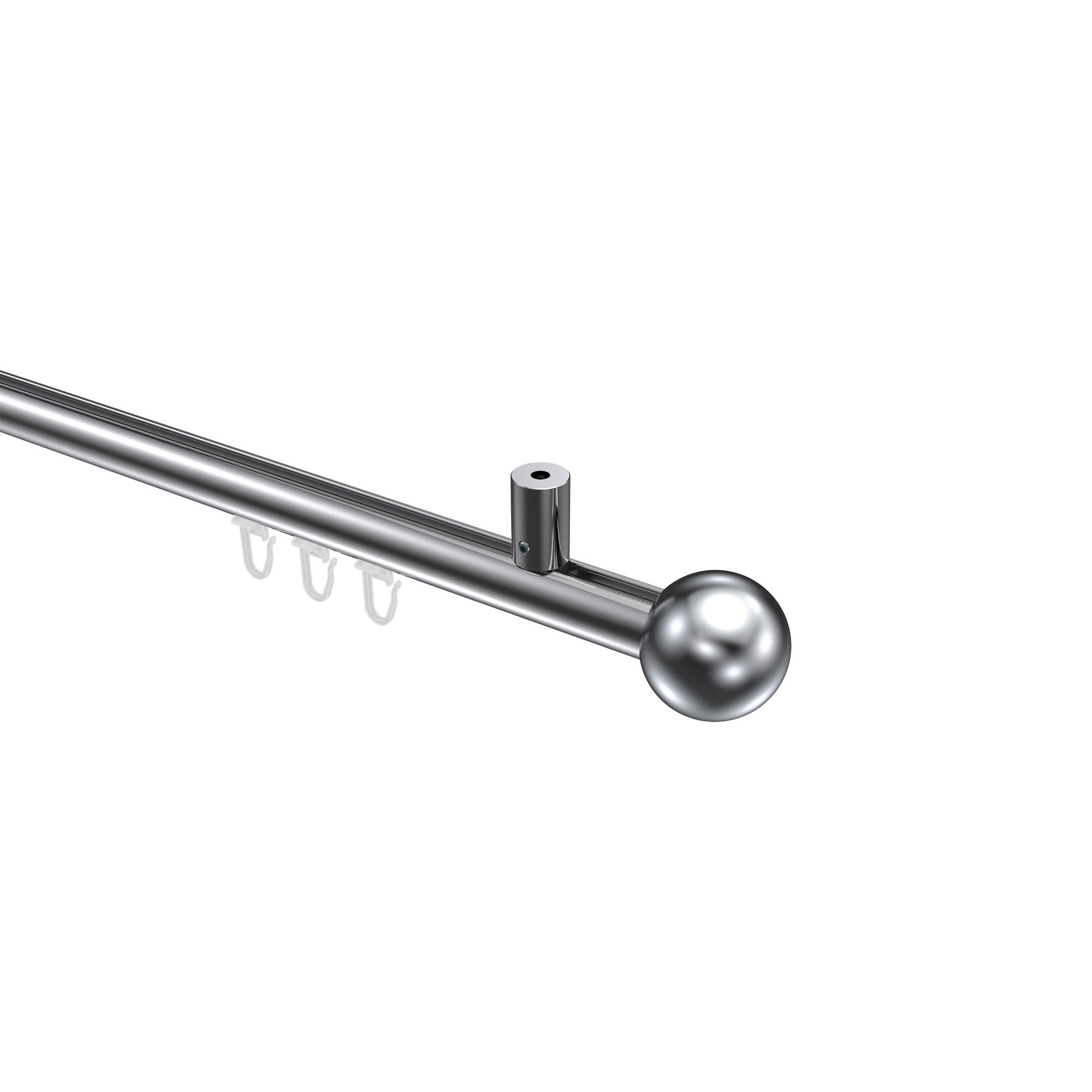 GARDINENSTANGE INNENLAUF Sonius Luino 200 cm, 1-läufig, 20 mm Ø Chrom - Chromfarben, Metall (200cm) - INTERDECO