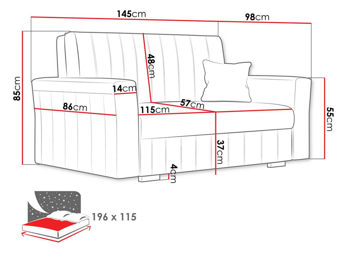 SCHLAFSOFA Viva Glam II - Naturfarben, Holz/Kunststoff (145/85/98cm) - MIRJAN24