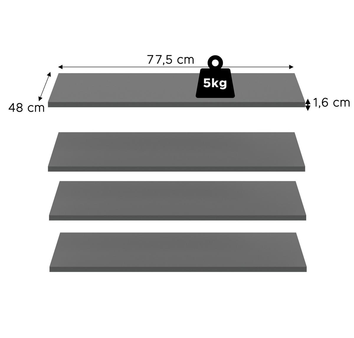 KLEIDERSCHRANK grau 6-türig 240 x 181 cm, Drehtürenschrank mit Kleiderstange - Schwarz/Grau, Holzwerkstoff/Kunststoff (240/181/52cm) - Inn.Furn