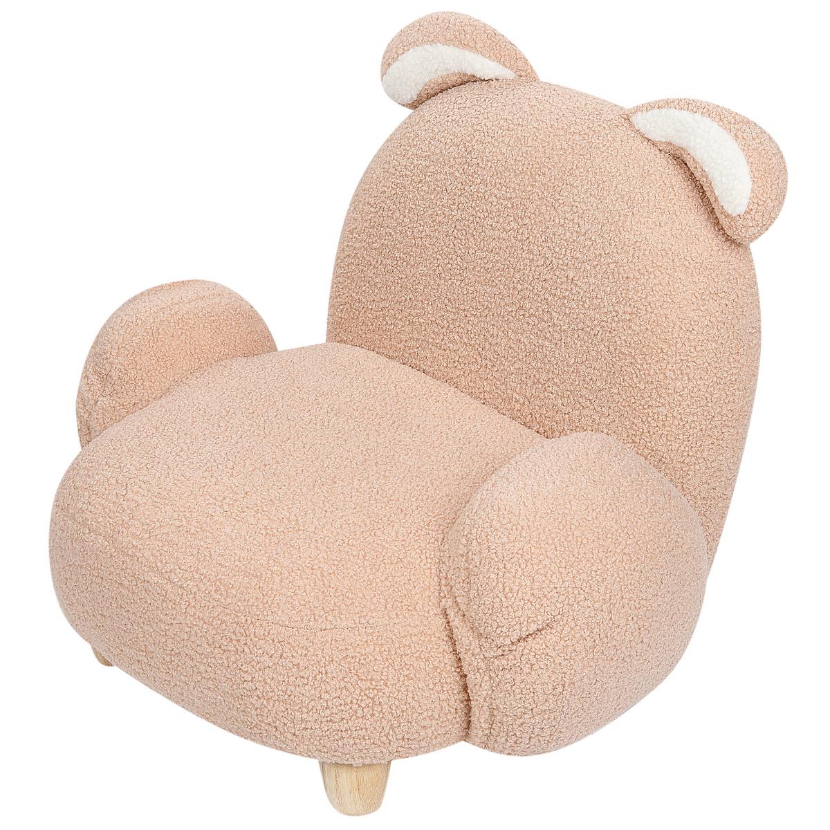 KINDERSESSEL Teddy-Optik beige Tierform Hase Kanna - Beige, Kunststoff/Textil (65/45/51cm) - Beliani