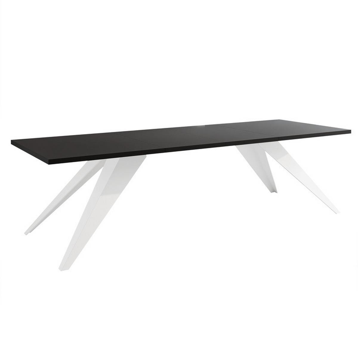 AUSZIEHTISCH XANDRO 140/80/76 cm mit Metallgestell, Weiß / Schwarz - Schwarz/Weiß, Holzwerkstoff/Metall (80/140/76cm) - Idohome