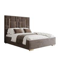 POLSTERBETT BRIGITTE GOLD mit Bettkasten 140x200 cm Element 25 - Braun, Textil (140/200cm) - Lookway