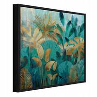 BILDER mit Rahmen Blätter Dschungel Grün 30x30 cm - Multicolor, Metall (30/30cm) - Wallarena
