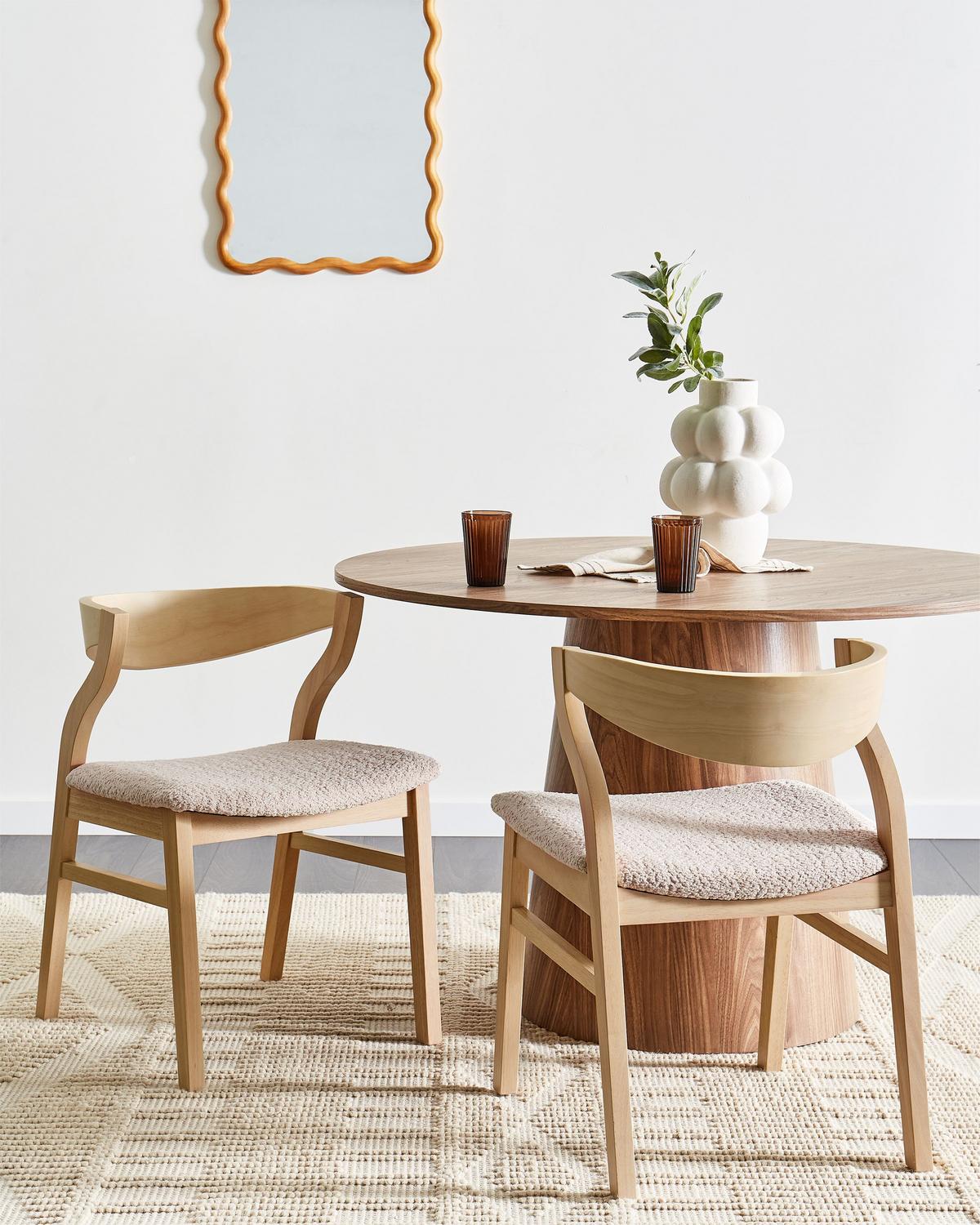 ESSZIMMERSTUHL 2er-Set Hellbeige Maroa - Beige/Braun, Holzwerkstoff (51/72/46cm) - Beliani