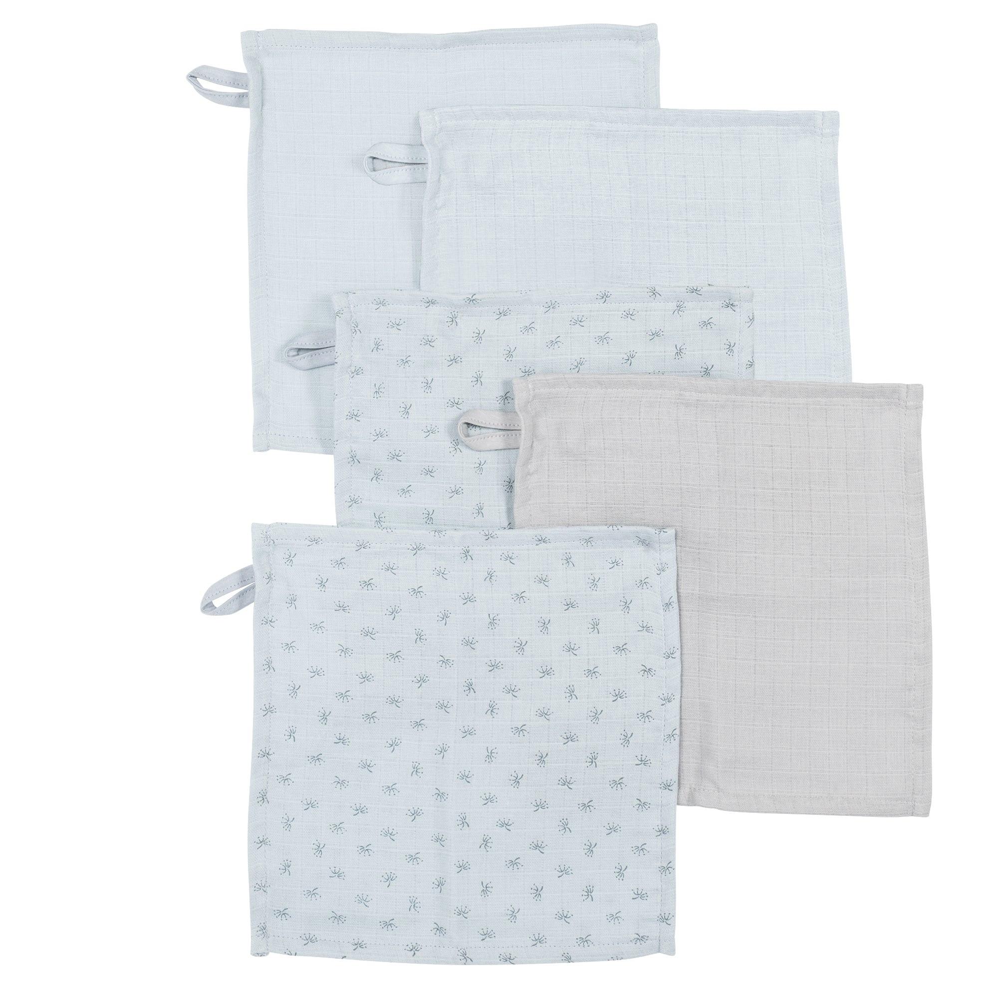 WASCHLAPPEN 5er-Set blau - Blau, Textil (25/25cm) - Roba