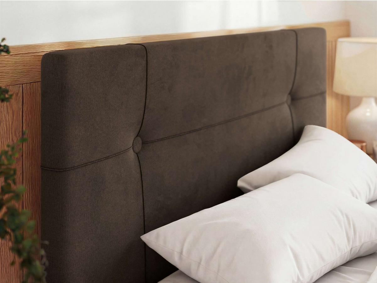 POLSTERBETT CALERIO CLASSIC 200/200 - Braun Velvet - Matratze Pocket - Schwarz/Braun, Kunststoff/Textil (200/200cm) - MKS