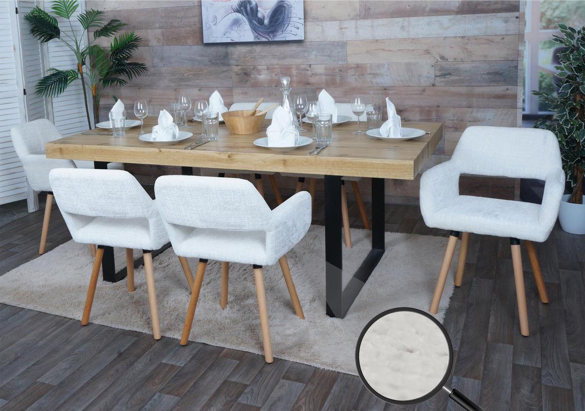 ESSZIMMERSTUHL Cremeweiß - Creme/Weiß, Textil (56/80/53cm) - MCW