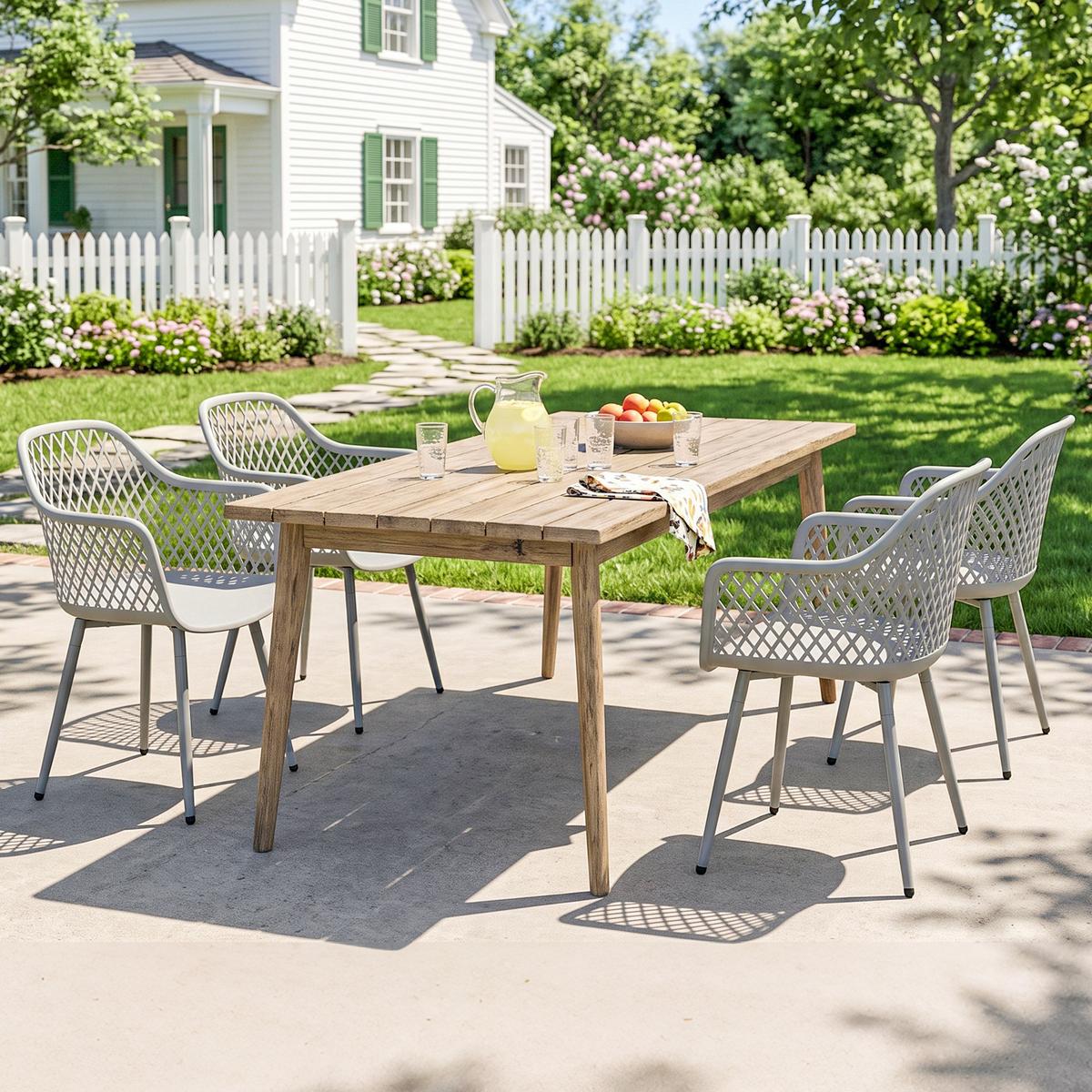 GARTENSTÜHLE 4er Set Metall Kunststoff Grau - Grau, Kunststoff/Metall (51/84/56cm) - Outsunny