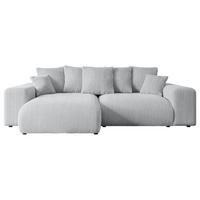 ECKSOFA Ottomane links ESKAR-L 266x176x72 Grau Cord - Schwarz/Grau, Holzwerkstoff/Kunststoff (266/176cm) - ALTDECOR