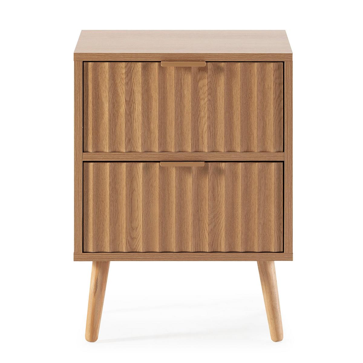 NACHTTISCH Lluvia 2 Schubladen Eichenfarbe - Eichefarben, Holz/Holzwerkstoff (40/55/30cm) - VS Venta-stock
