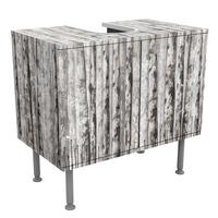 WASCHBECKENUNTERSCHRANK Malerischer Birkenwald 60/55/35 cm - Schwarz, Holzwerkstoff (60/55/35cm) - Bilderwelten