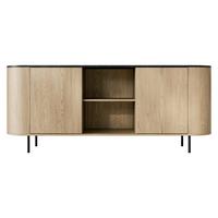 KOMMODE Lygrint 180 2D - Eichefarben/Schwarz, Holzwerkstoff/Metall (184/75/40cm) - MIRJAN24