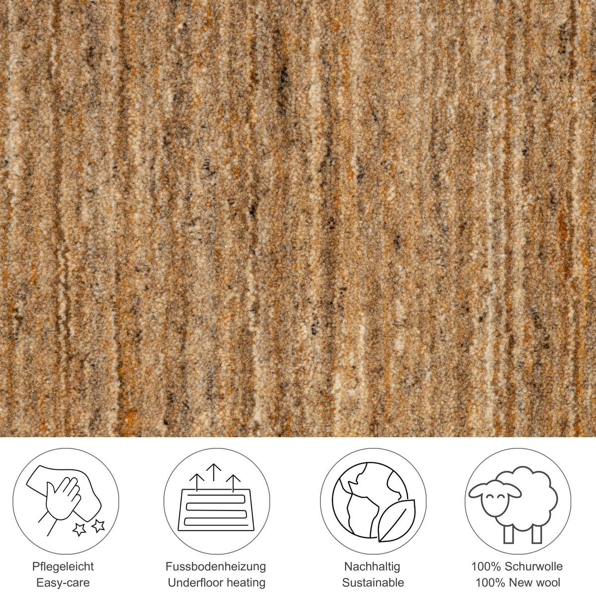 HANDWEBTEPPICH Pure 70x140 cm - Currygelb, Textil (70/140cm) - THEKO